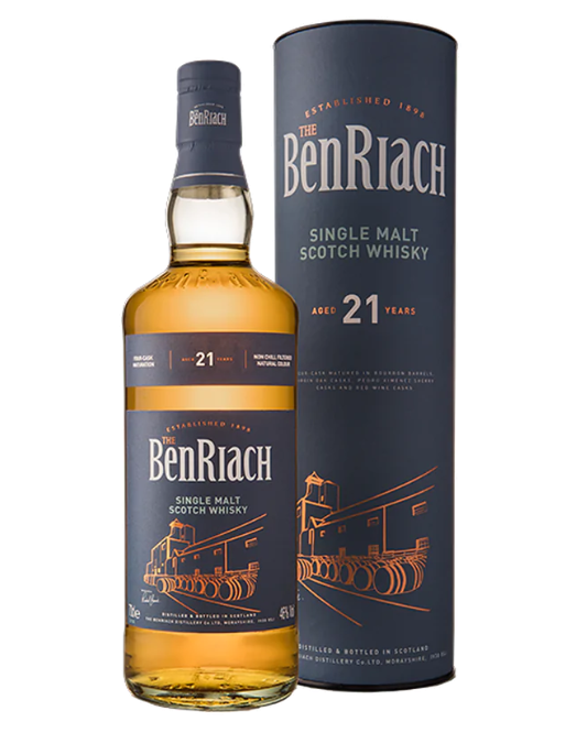 The BenRiach Four Cask Maturation 21 Year Old Single Malt Scotch Whisky 700ml