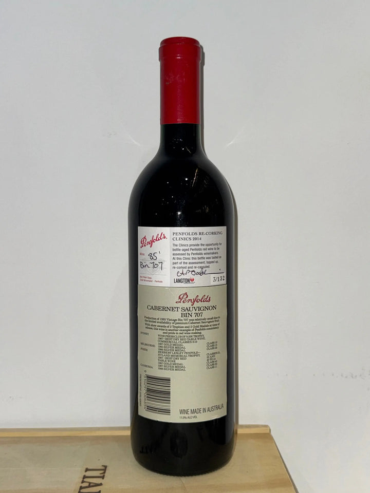 1985 Penfolds Bin 707 Cabernet Sauvignon 750ml (Clinic 2014) - Craft Republic Liquor