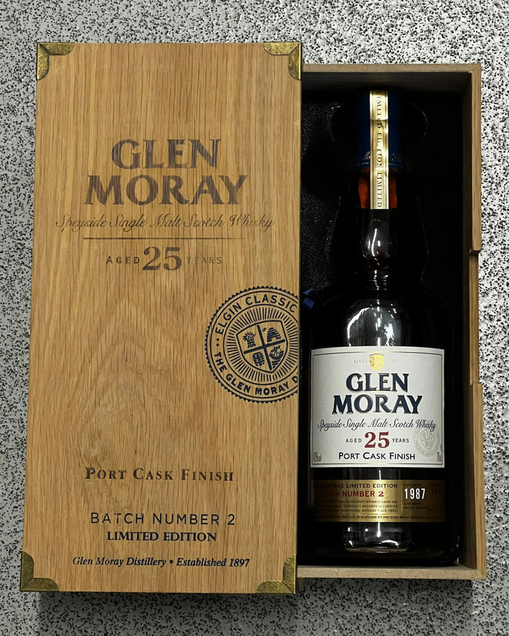 1987 Glen Moray 25 Years Old Portwood Finish Single Malt Scotch Whisky - Craft Republic Liquor