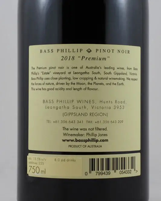 2018 Bass Phillip Premium Pinot Noir 750ml - Craft Republic Liquor