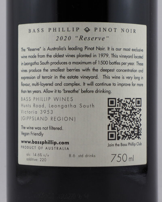 2020 Bass Phillip Reserve Pinot Noir 750ml