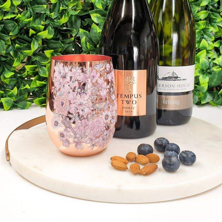 Floral Print Copper Glasses - Craft Republic Liquor