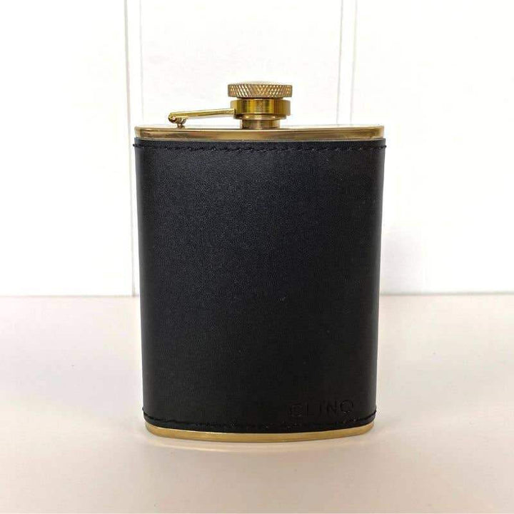 Brass and Leather Hip Flask - Craft Republic Liquor