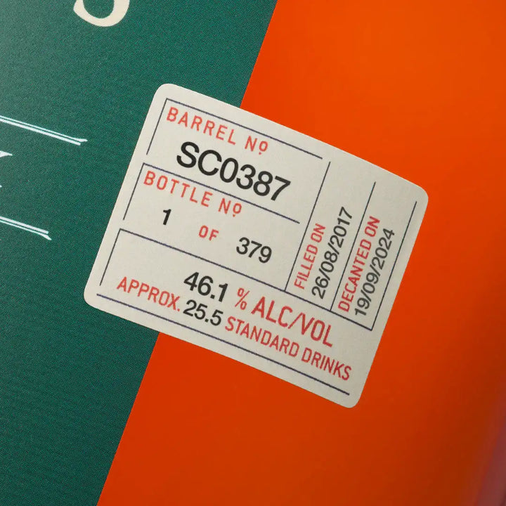 Sullivans Cove French Oak Ex-Pinot Noir Single Cask Single Malt Whisky SC0387 700ml - Craft Republic Liquor