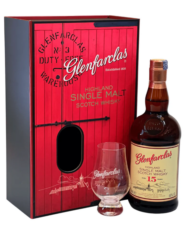 Glenfarclas Malt Whisky 15 Year Old Gift Pack + Glasses 700ml - Craft Republic Liquor