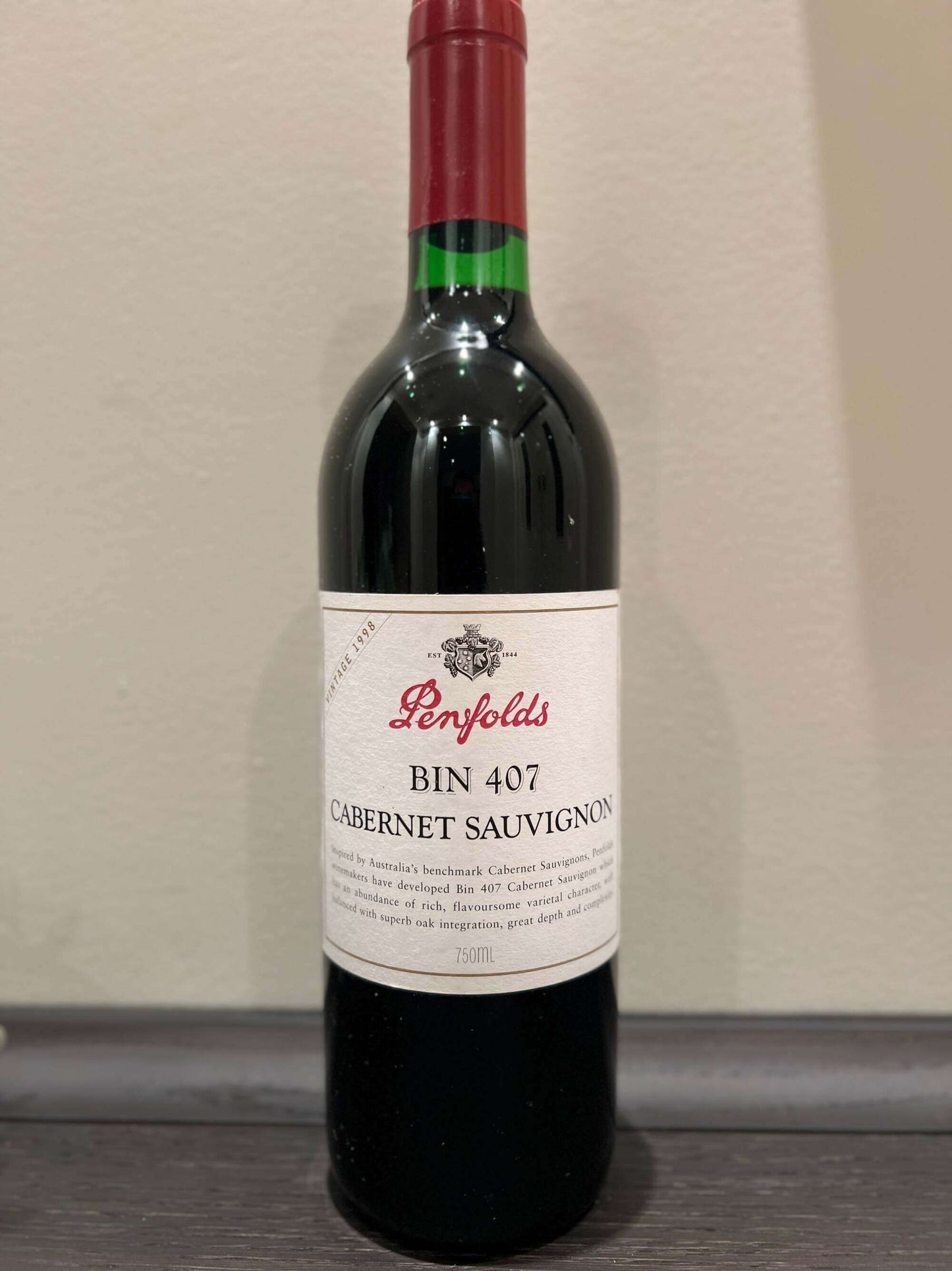 Penfold Bin 407 Cabernet Sauvignon 1998