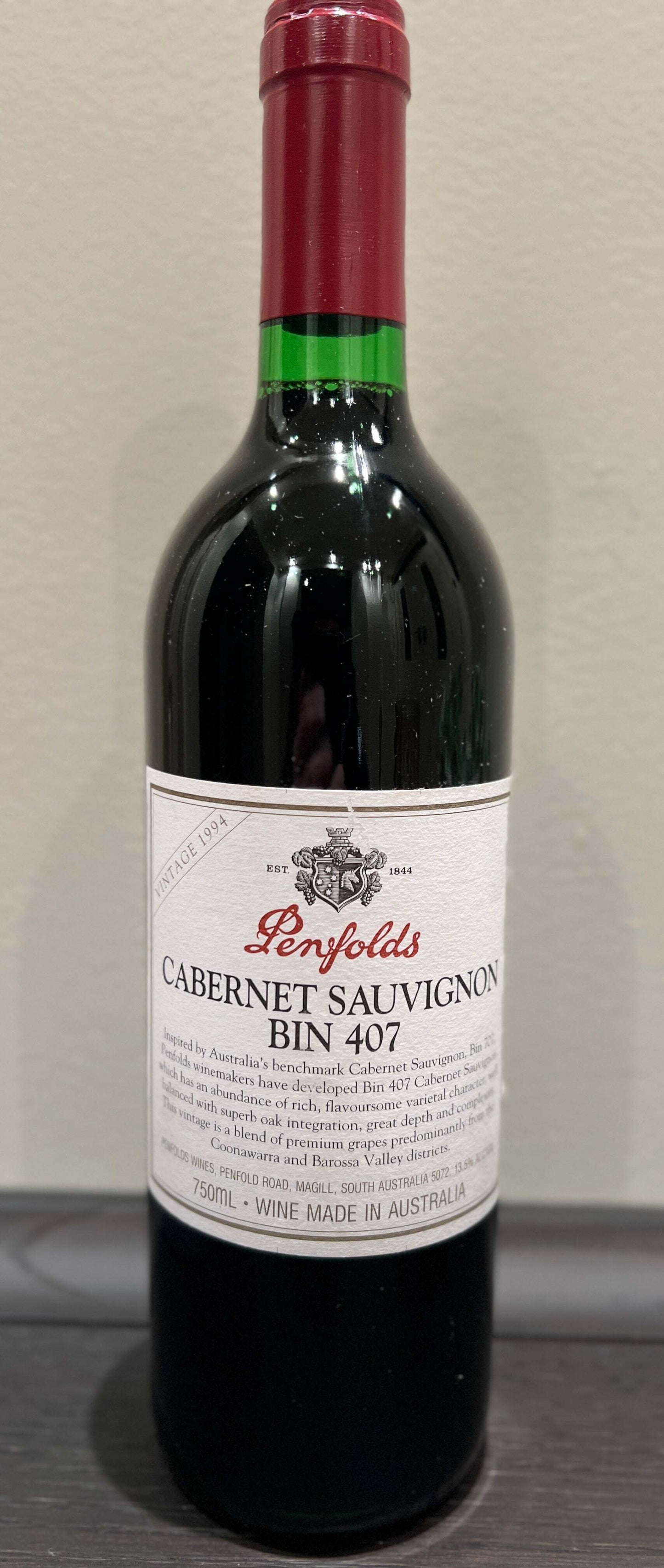 Penfold Bin 407 Cabernet Sauvignon 1994