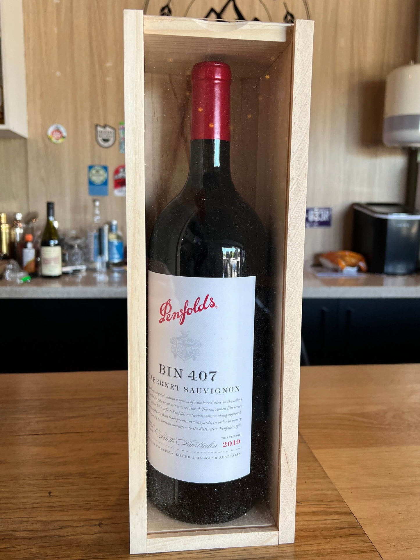 2019 Penfolds Bin 407 Cabernet Sauvignon 1.5L Magnum Original Wood Box