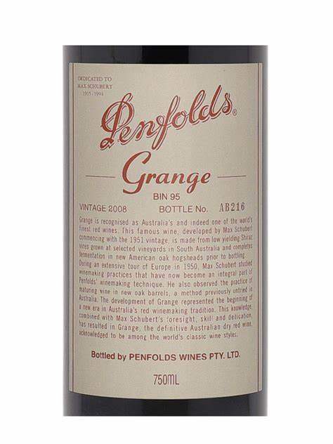 2008 Penfolds Bin 95 Grange Shiraz 750ml