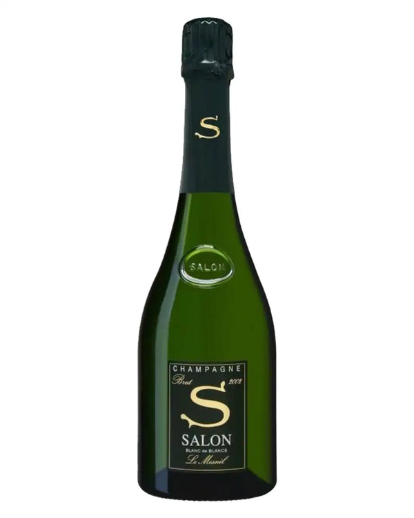 Salon champagne bottle on a white background