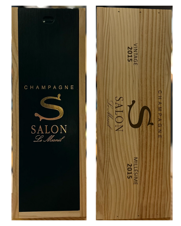Salon champagne box with black and wooden design