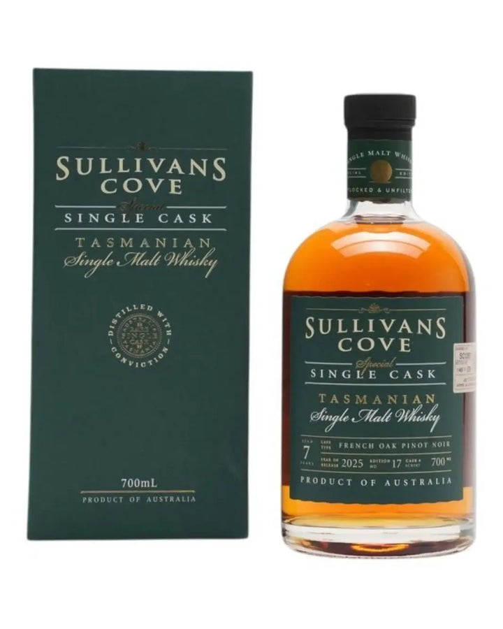 Sullivans Cove French Oak Ex-Pinot Noir Single Cask Single Malt Whisky SC0387 700ml - Craft Republic Liquor