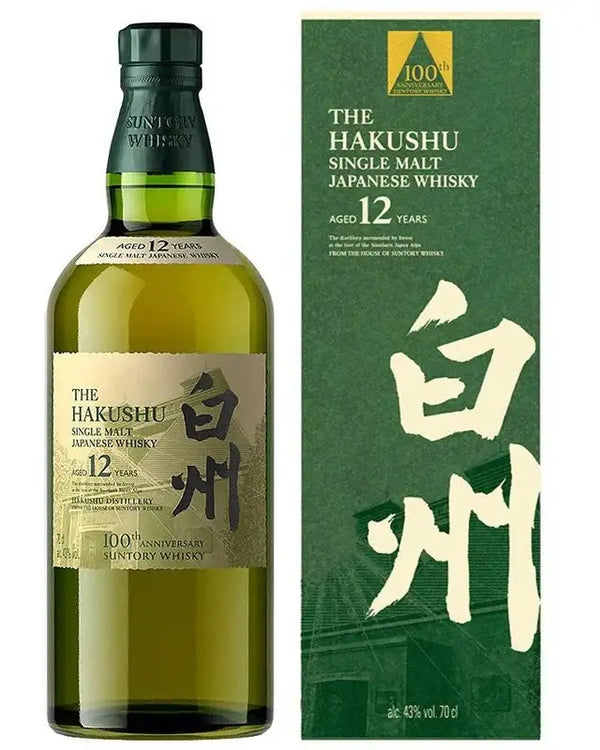 The Hakushu 12 Year Old Single Malt Japanese Whisky 700ml 100 years