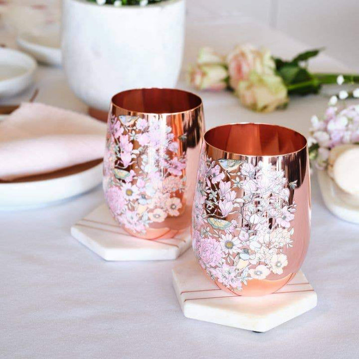 Floral Print Copper Glasses - Craft Republic Liquor