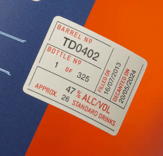 Sullivans Cove French Oak ex-Tawny Single Cask Single Malt Whisky TD0402 700ml - Craft Republic Liquor