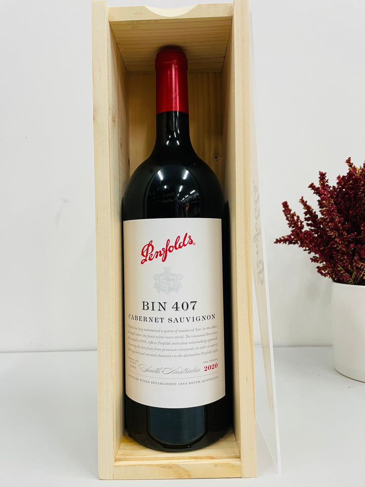 2020 Penfolds Bin 407 Cabernet Sauvignon 1.5L Magnum Original Wood Box - Craft Republic Liquor