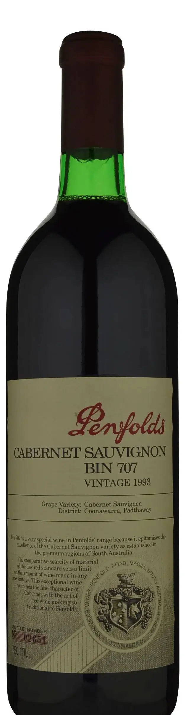 1993 Penfolds Bin 707 Cabernet Sauvignon 750ml - Craft Republic Liquor